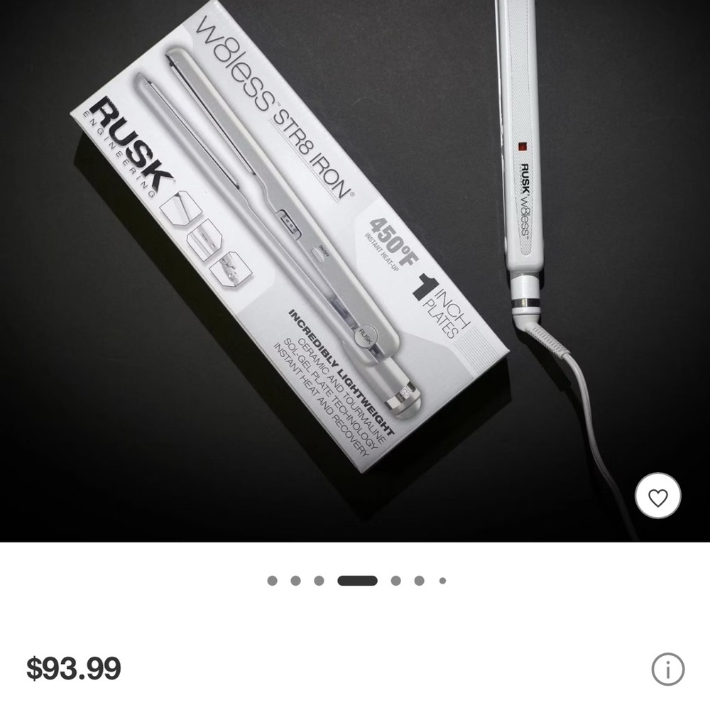 Rusk W8less Str8 Iron NWOT